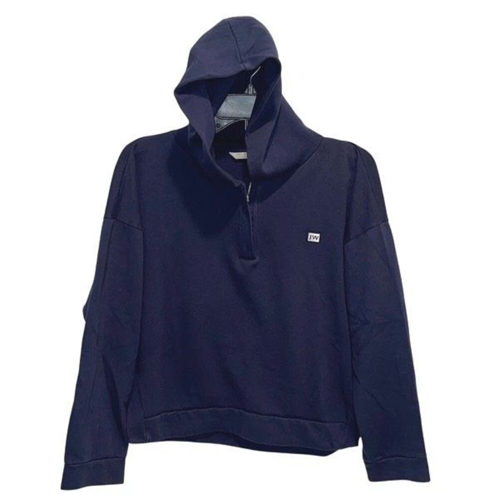 Jack Wills Navy Hoodie Cropped Quarter Zip Women’s Size 10